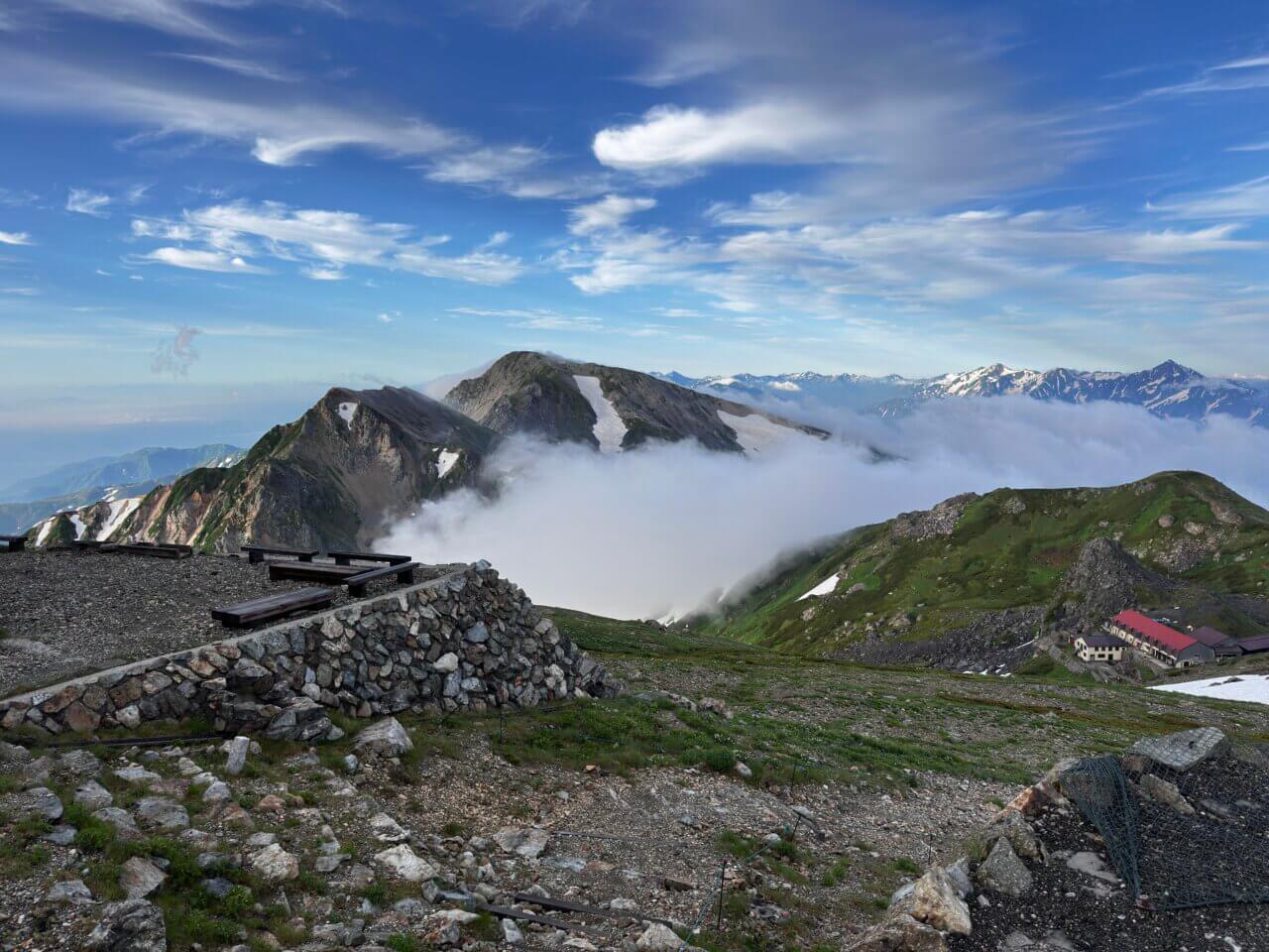 登山道場の白馬岳登山ツアー:白馬山荘からの絶景