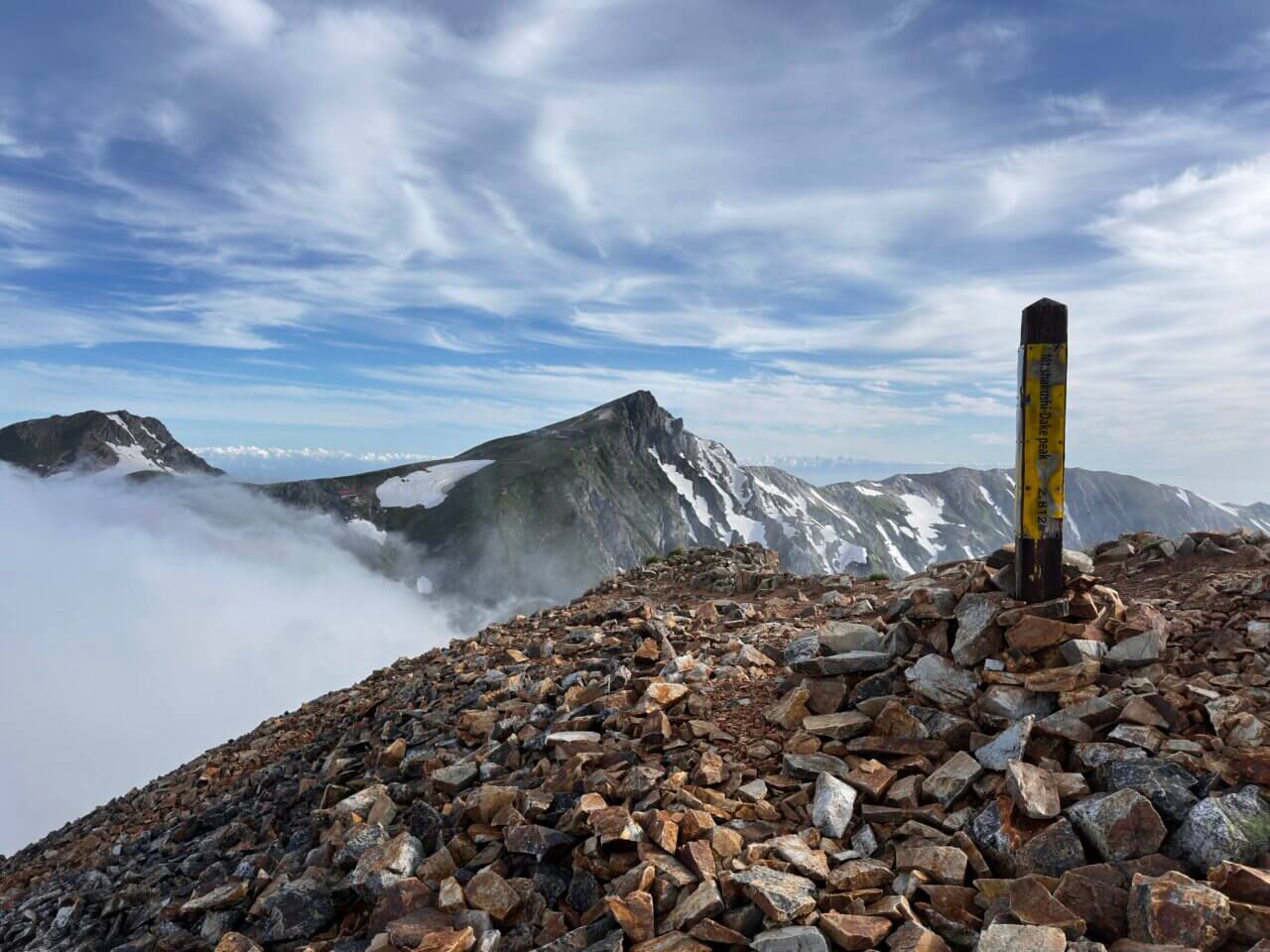 登山道場の白馬岳登山ツアー:杓子岳山頂から