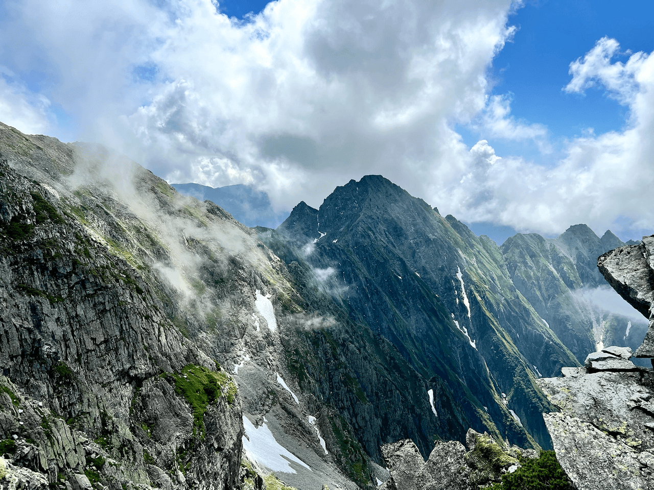 登山道場:ジャンダルム縦走ツアー登山技術指導風景2025年7月