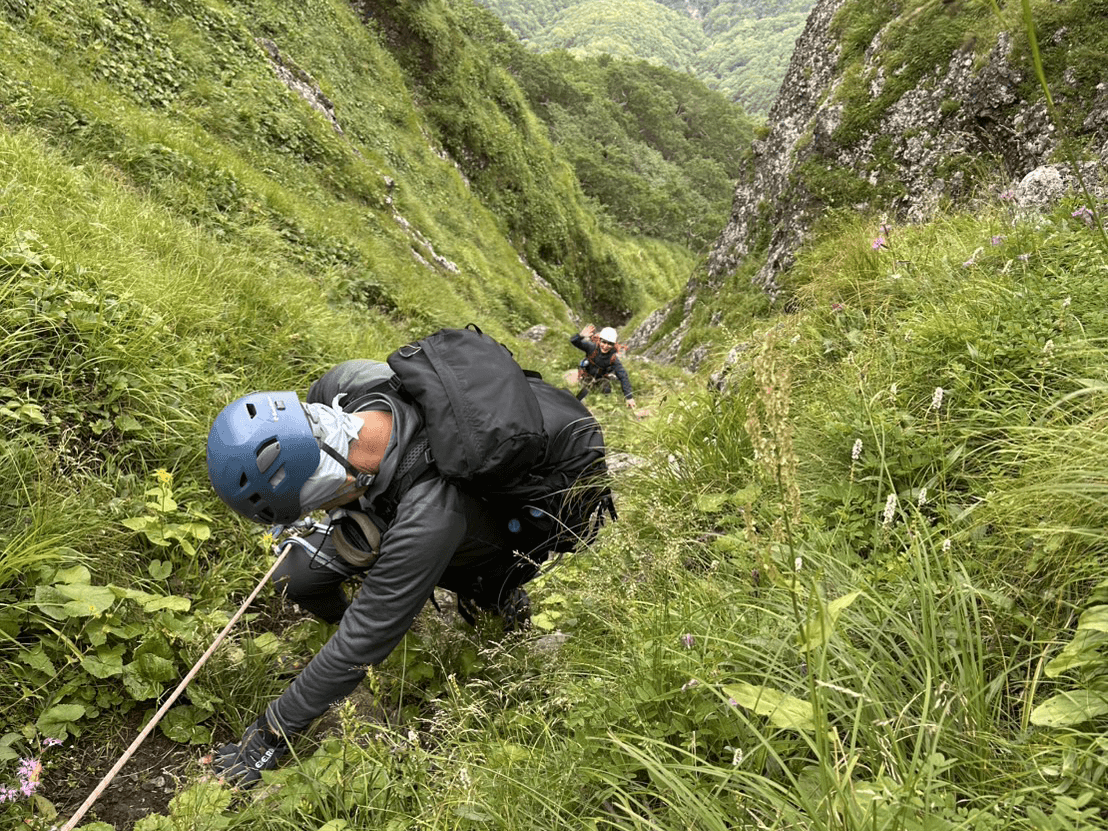 登山道場：南八ヶ岳阿弥陀岳バリエーション登山講習風景/2025年8月9日