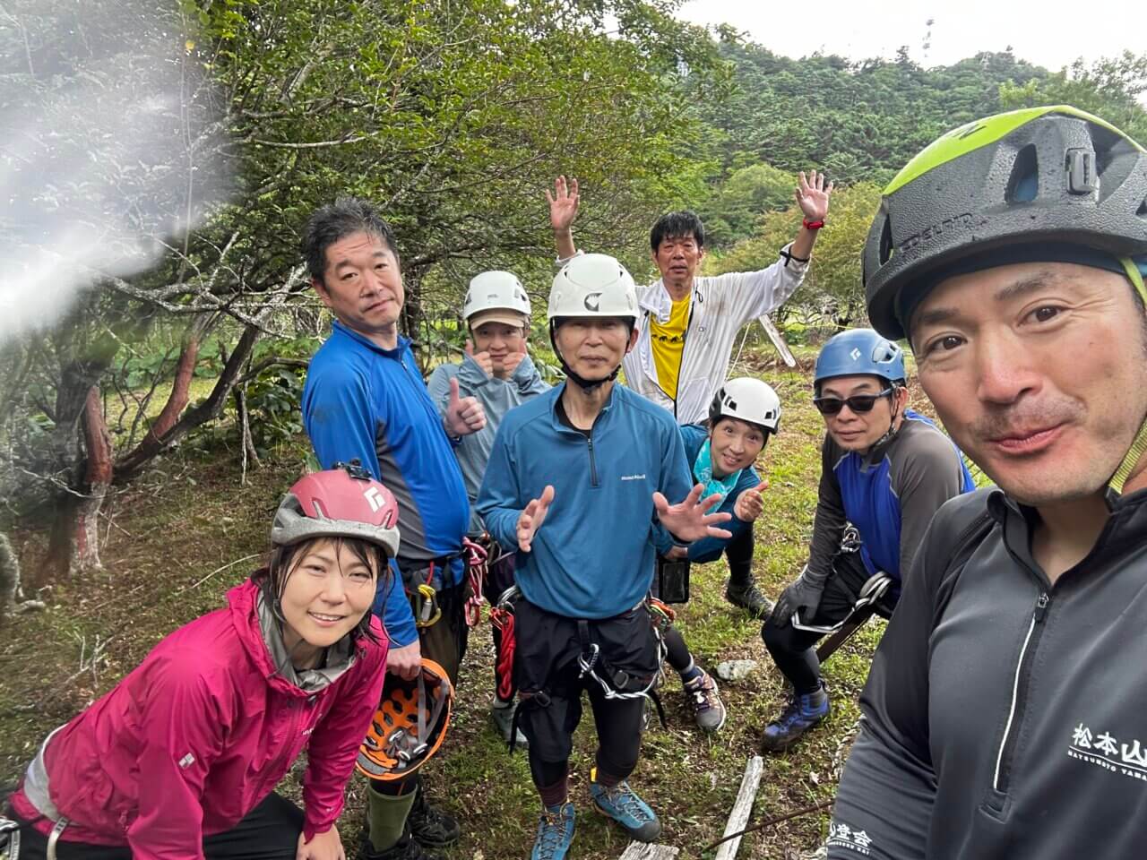 登山道場：四十八滝沢シャワークライミング講習風景2025年7月